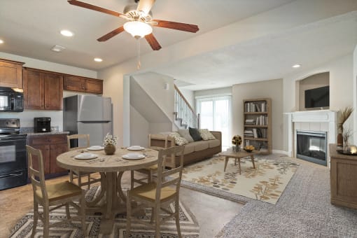 open floorplan living room and kitchen