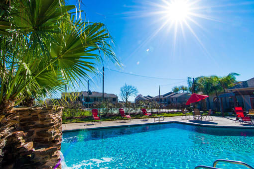 take a dip in the resort style pool