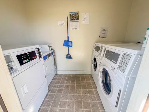 A laundry room with a washer and dryer.