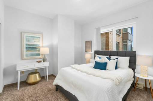 Comfortable Bedroom at Pacific Tower Apartments, Portland, OR