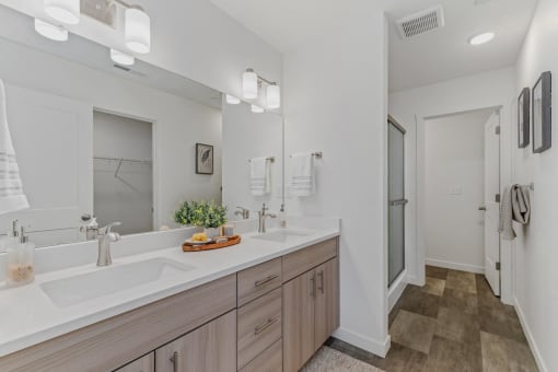 Bathroom With Adequate Storage at Thrive at Green Mountain, Washington