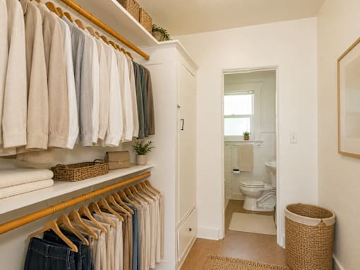 A white bathroom with a towel rack and a toilet.
