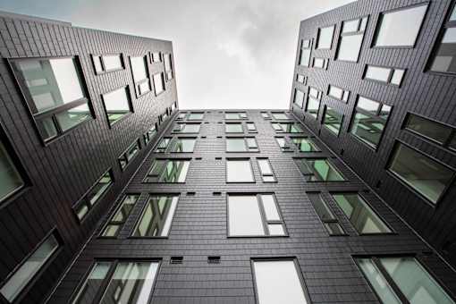 a view of a tall building from the ground at Analog Tacoma, Tacoma, Washington