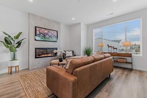 Warm And Inviting Living Room at Thrive at Green Mountain, Camas, Washington