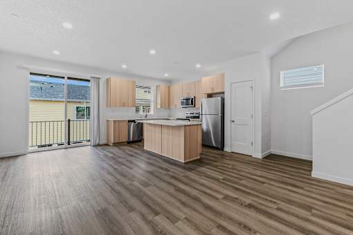 Kitchen with wooden floors at Thrive at Green Mountain, Washington  , 98607