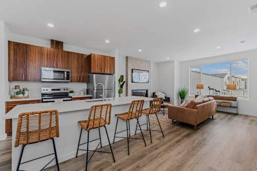 Fully Equipped Modern Eat-In Kitchen at Thrive at Green Mountain, Camas, Washington