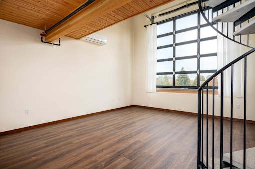 Room with wooden floors at Atomic Orchard Experiment, Portland, OR, 97232