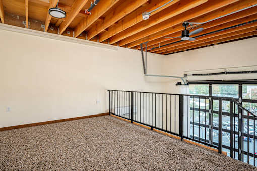 Room with a carpeted floor at Atomic Orchard Experiment, Oregon