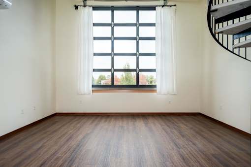 Empty room at Atomic Orchard Experiment, Portland, Oregon
