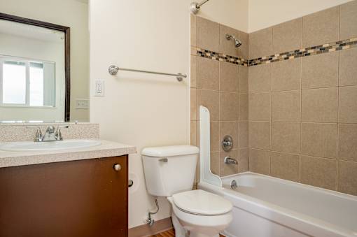 Bathroom with a toilet at Garden Villa Apartments, Portland, 97266