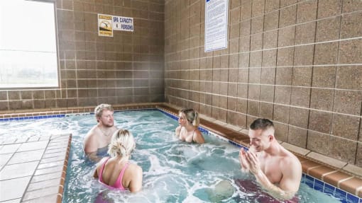 a group of people in a swimming pool at Boulder Ridge, Duluth Minnesota