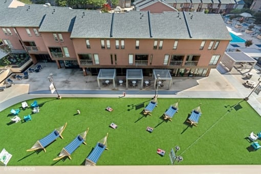 The Plaza lounge turf green space - you will fall in love! at Trillium Apartments, Fairfax, 22031