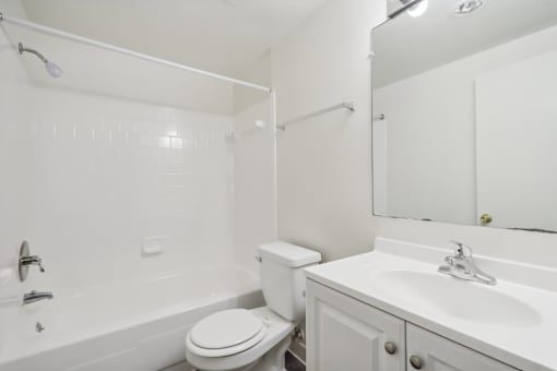 Bright bathroom at Trillium in Fairfax, VA