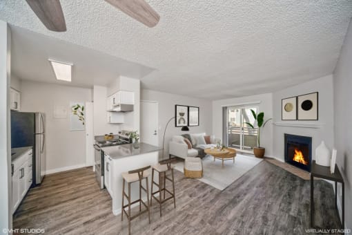 Stylish living area at Avery Park in Englewood, CO