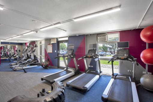 Plenty of work out equipment for residents to use
