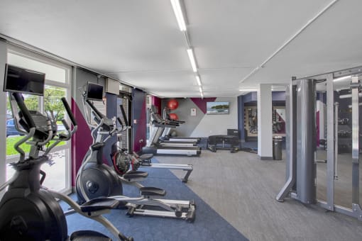 Cardio equipment available in the fitness center