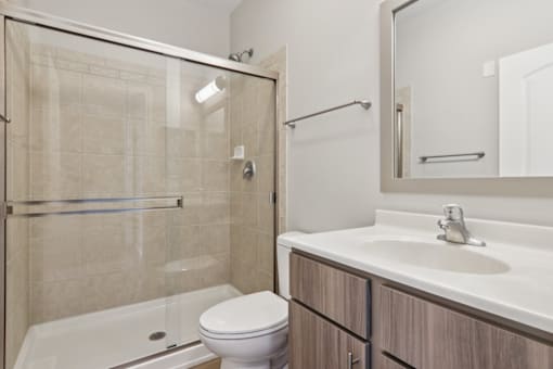 Davey Two Bedroom Townhome - bright and modern bathroom