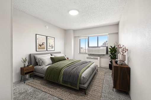 First bedroom in our two bedroom one bath apartment home
