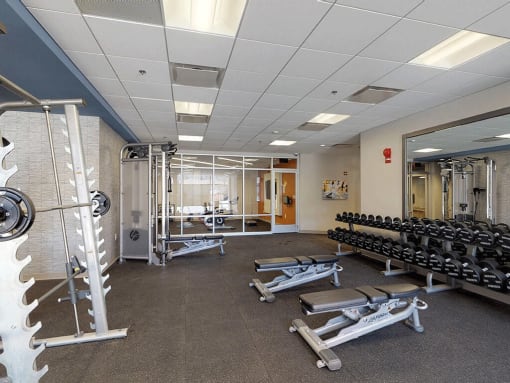 Extensive lifting equipment at Trillium Apartments, Fairfax, Virginia