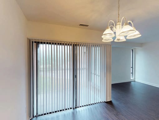 Bright overhead lighting and floor to ceiling windows at Trillium Apartments, Fairfax, 22031