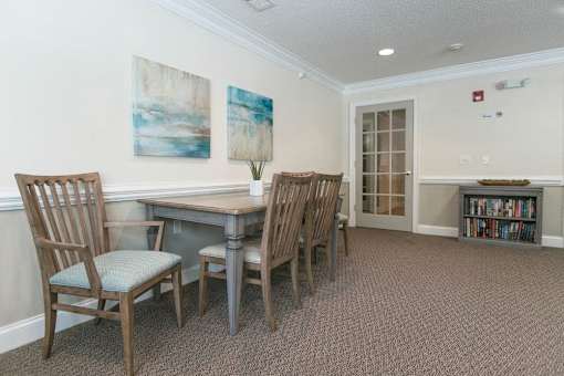 Large resident lounge space with a TV and lots of room to relax with neighbors and friends.