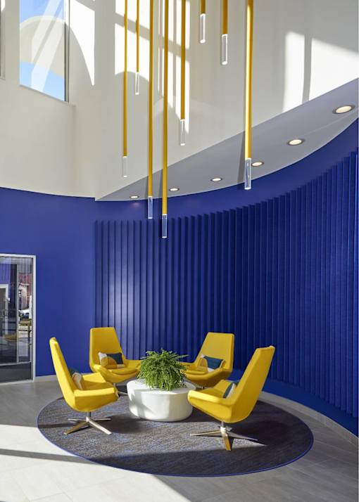 Modern lobby sitting area