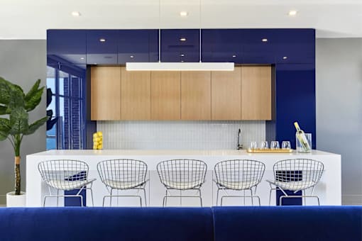 Wifi enabled rooftop resident lounge and coworking space