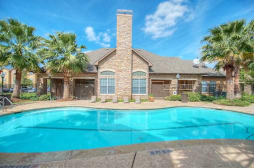 Lovely pool deck at Stonehaven Apartments in Houston, TX