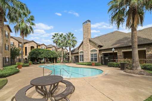Lovely pool deck at Stonehaven Apartments in Houston, TX