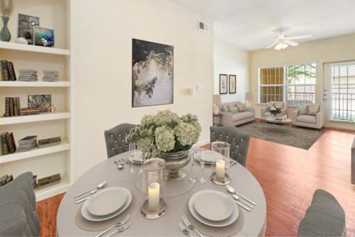 Large open living area at Stonehaven Apartments in Houston, TX