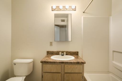 Bright bathroom with tub