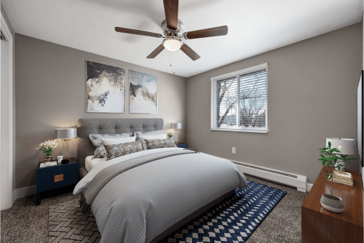 Bedroom with ceiling fan