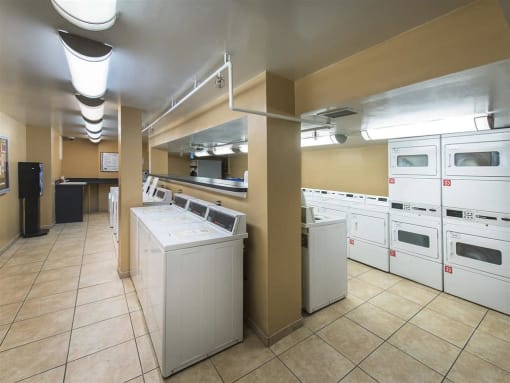 On-site clothes care center at Trillium Apartments, Fairfax