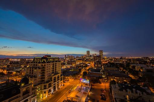 Views from the rooftop patio at Archer Tower in Denver, CO