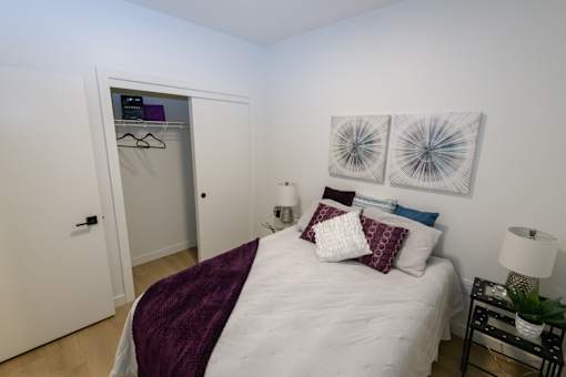 Douglas Place bedroom with bright natural light and modern decor