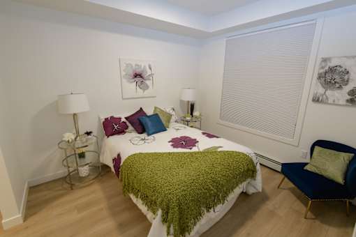 Douglas Place bedroom with stylish decor and bright natural lighting