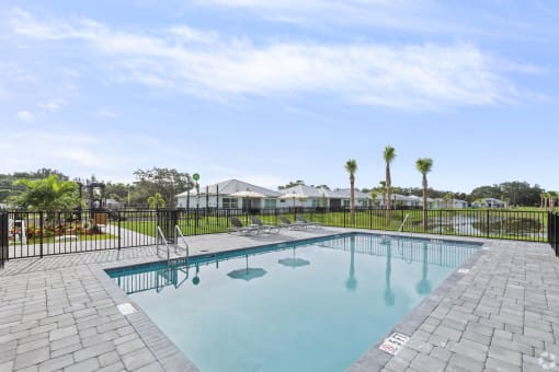 the swimming pool at the preserve apartments
