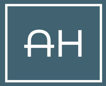 A blue square with a white symbol in the middle.
