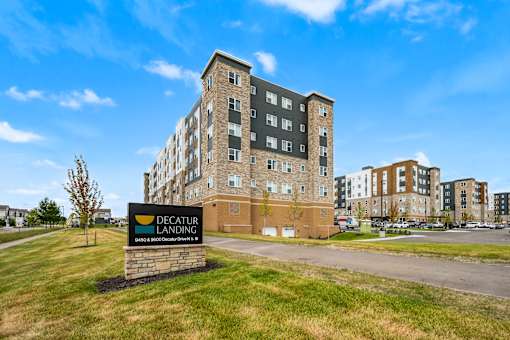 Welcoming Signage at Decatur Landing I & II, Minnesota, 55445