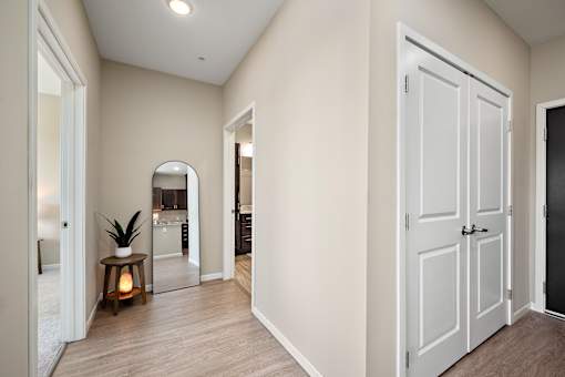 A white door is on the right side of the image at The Winslow 62+ Apartments, Minnesota, 55118
