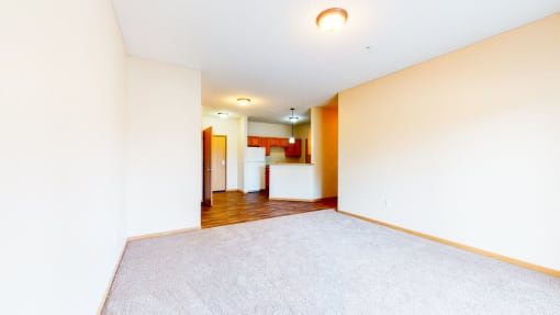 living room and kitchen