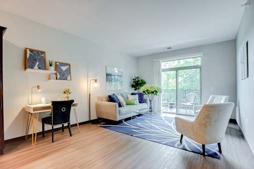 spacious living areas with vinyl flooring at Lake Jonathan Flats, Minnesota