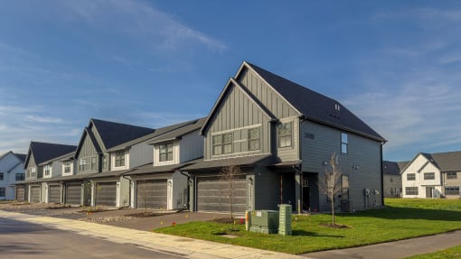 a house with a street in front of it