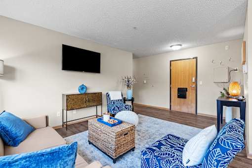 Living Room at Granite Peaks Apartments, Minneapolis, MN