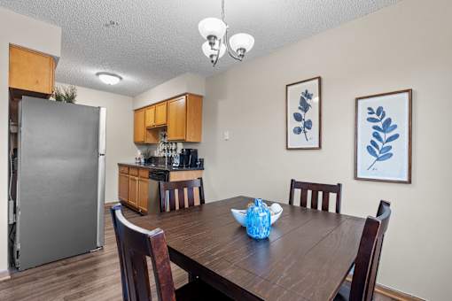 Kitchen and Dining Area at Granite Peaks Apartments, Minneapolis, MN