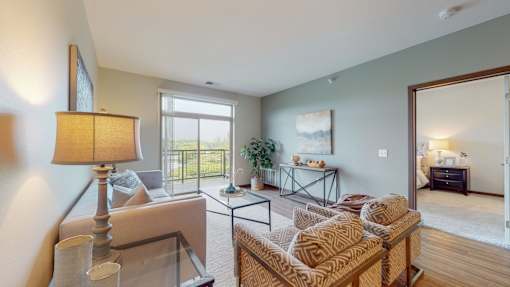 Modern Living Area at Lake Jonathan Flats, Chaska