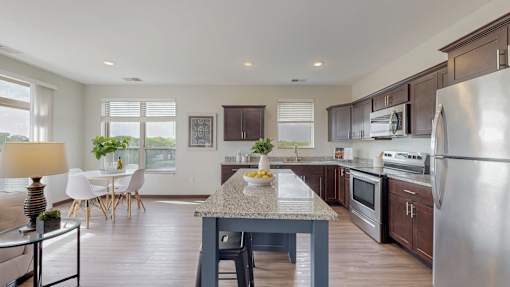 Kitchen And Dining Area at Lake Jonathan Flats, Minnesota, 55318