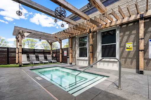 Pool area at Lux Apartments, Brooklyn Center, MN, 55430