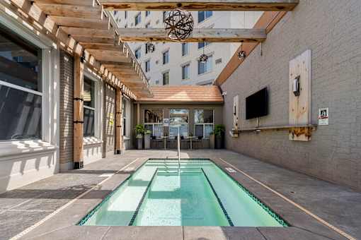 Swimming Pool Area at Lux Apartments, Minnesota