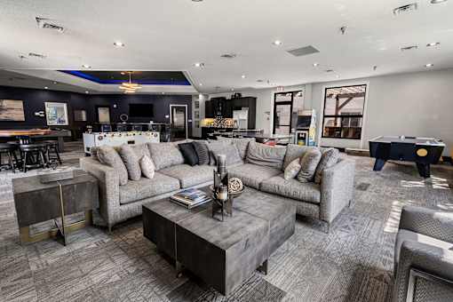 Modern Living Room at Lux Apartments, Brooklyn Center